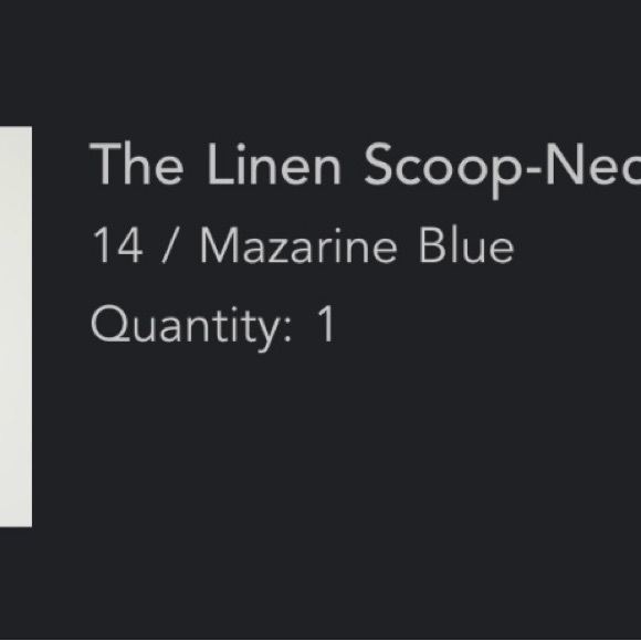 Everlane linen scoop neck top in mazarine blue, size 14 - Picture 3 of 5